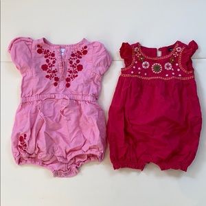Two Baby Gap rompers, size 3-6 months